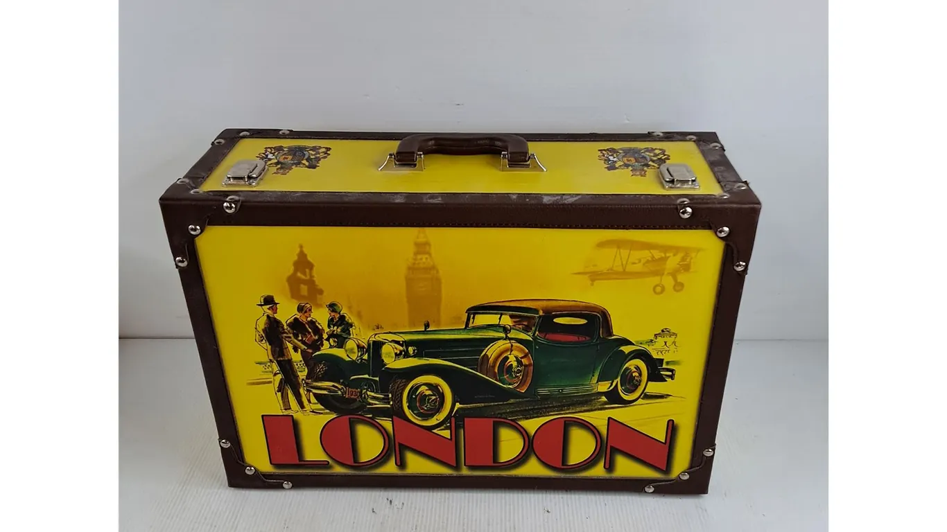 Vintage Style London Suitcase 21" x 7" x 14"