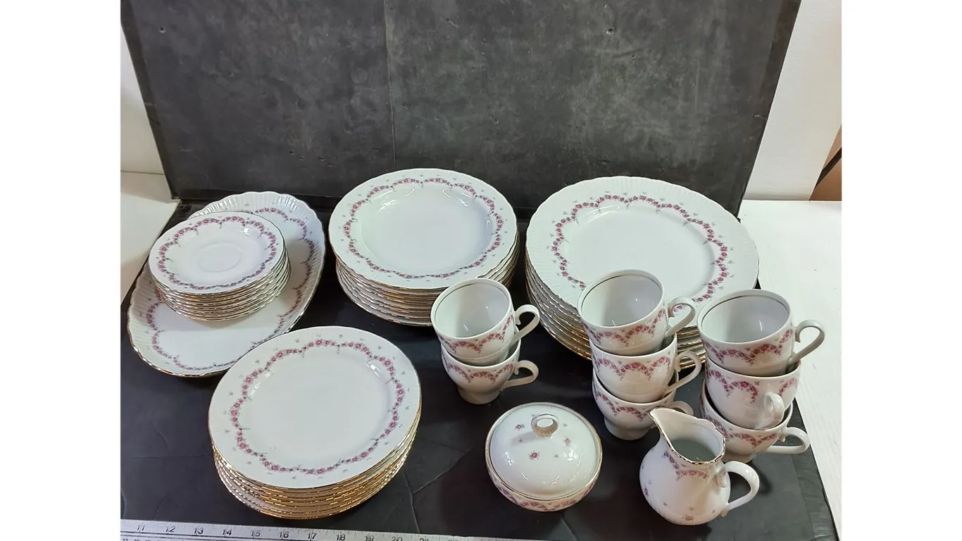 Vintage JLmenau Porcelain Plate & Cup Set - Made in German Democratic Republic
