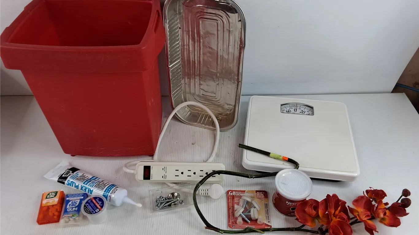 Weight Scale, Power Bar, Garbage Bin, Acrylic Latex, Felt Glides, Misc