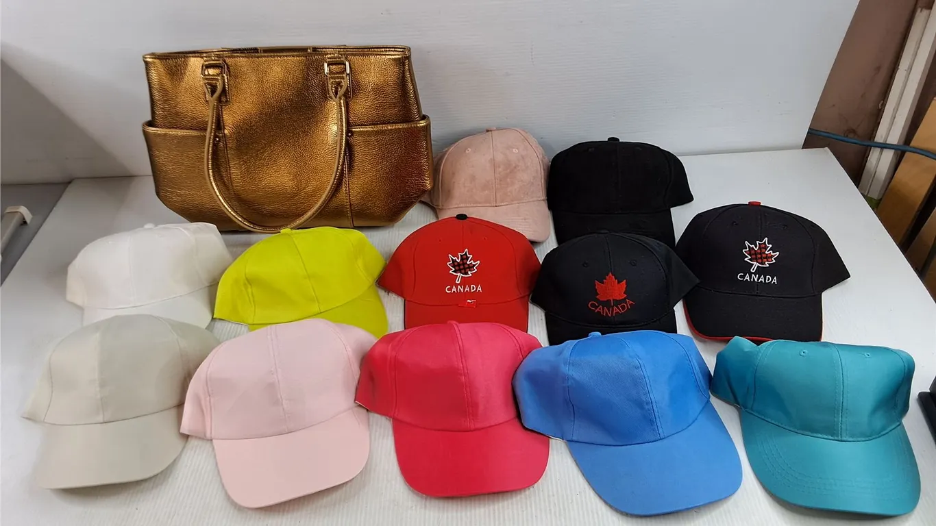 Faux Leather Purse & Ball Caps