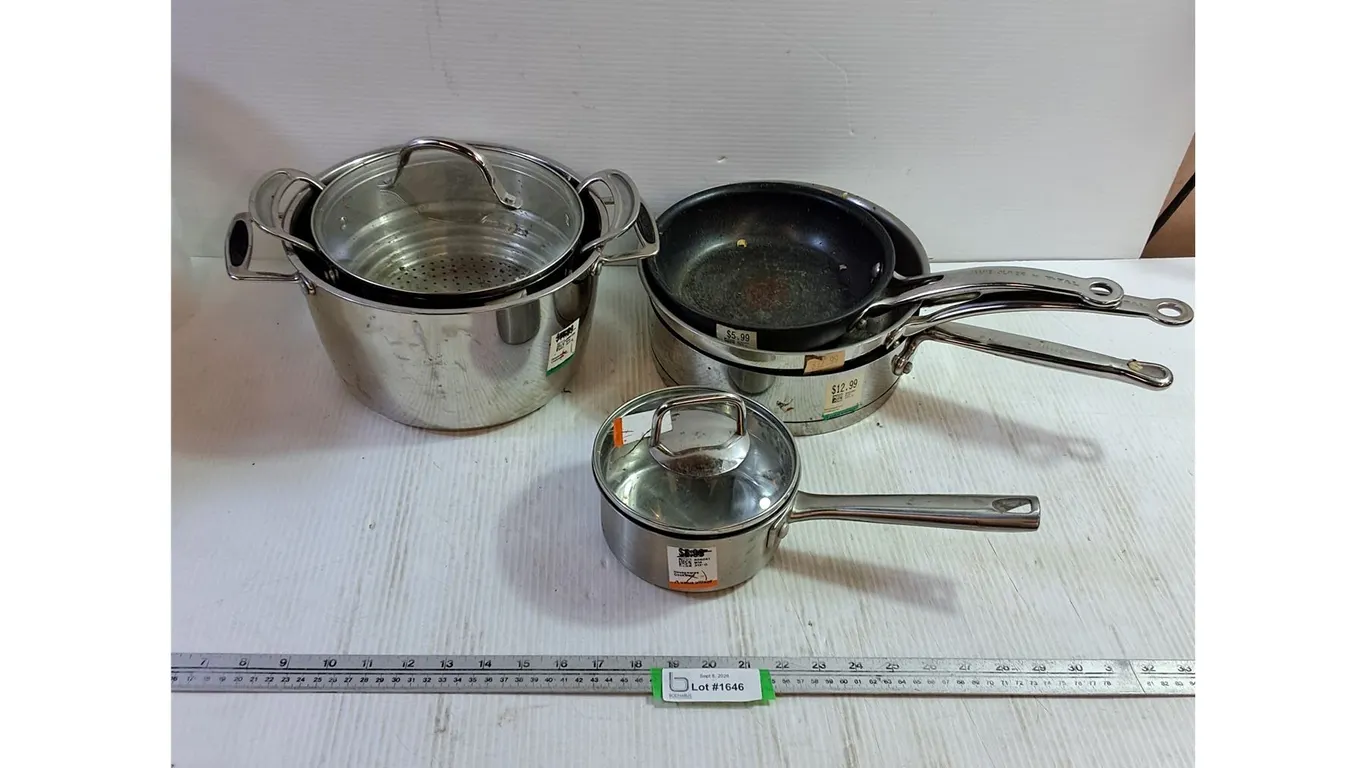 T-FAL, Kitchenaid Pots, Pans, Strainer, Lids