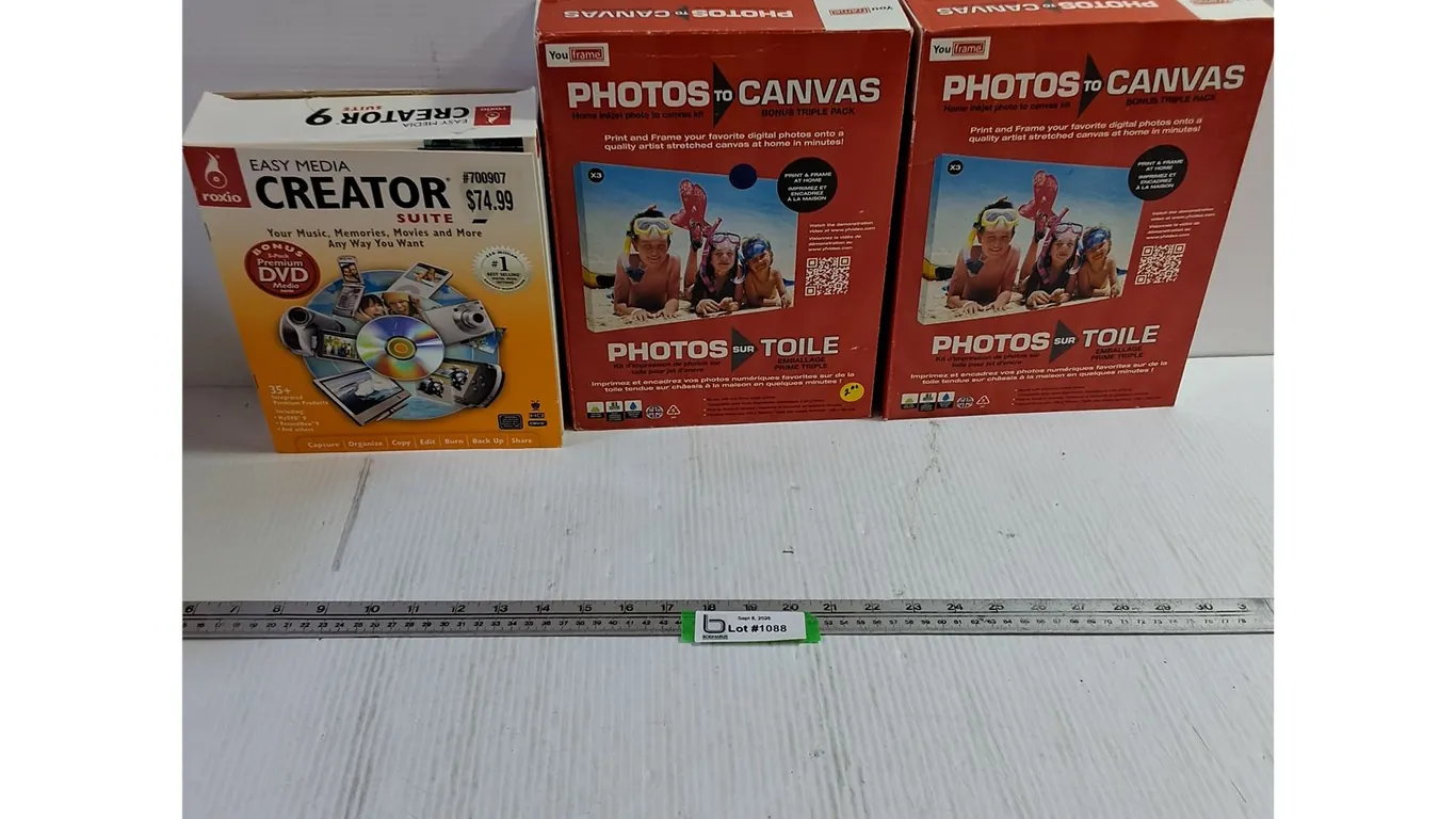 (2) YouFrame Digital Photo Canvas & Roxio Creator DVD Media
