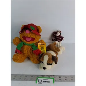 Stuffed Animals and Ornament - Fozzie Bear, Dog, Mouse