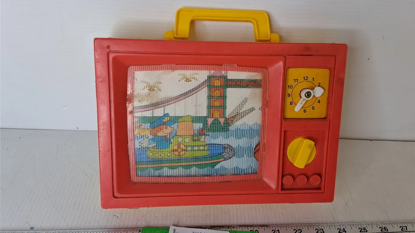 Musical Windup Toy with Moving Screen- Working