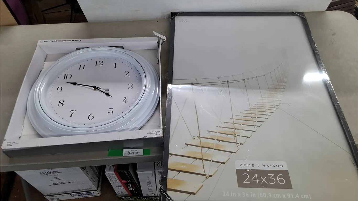 Wall Clock & Large Picture Frame - PICKUP ONLY