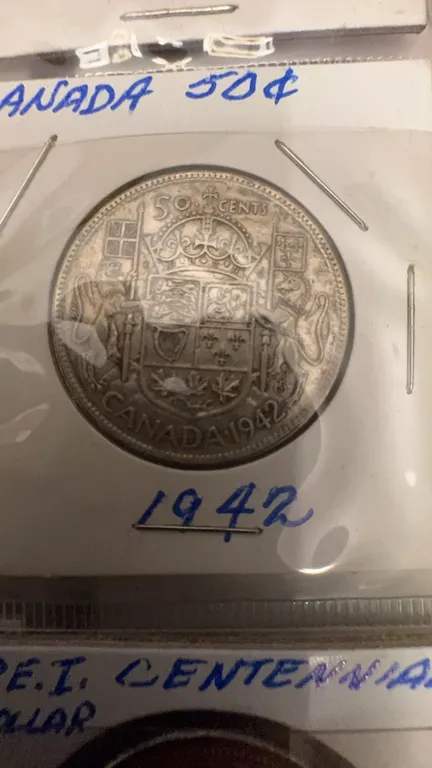 1942 Canada 50 Cent Silver Coin