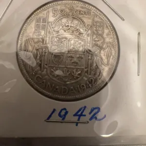 1942 Canada 50 Cent Silver Coin