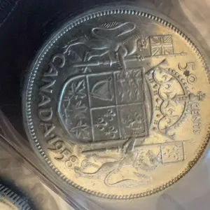 1958 Canadian 50 Cents Coin, 80% Silver, 11.66g