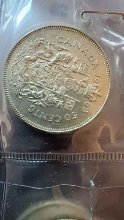 1963 Canada 50 Cents Coin, 80% Silver, 11.66 Grams