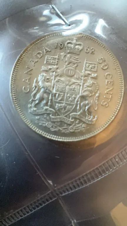 1962 Canada 50 Cents Coin, 80% Silver, 11.66g