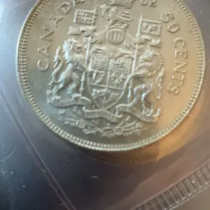 1962 Canada 50 Cents Coin, 80% Silver, 11.66g