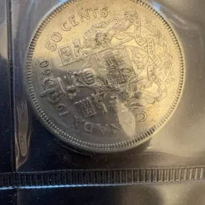 1960 Canada 50 Cents Coin 80% Silver 11.66g Elizabeth II