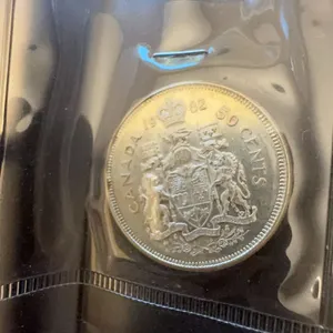 1962 Canada 50 Cents 80% Silver Coin, 11.66g
