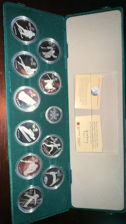 1988 Calgary Olympic Winter Games Silver $20 Coin Set (12 Coins, RCM)