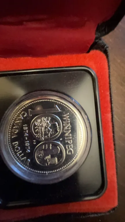 1974 Winnipeg Centennial Silver Dollar Coin in Case