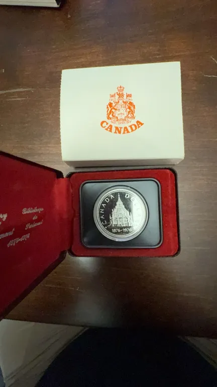 1976 Canada Library of Parliament Silver Dollar Proof Coin
