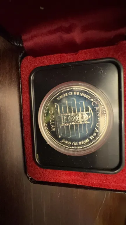 Canada Throne of the Senate Silver Dollar Coin in Case