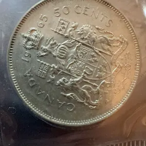 1965 Canada 50 Cent Coin, 80% Silver, 11.66g