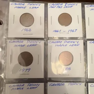 Canada Penny Collection, Maple Leaf, 1962–2007, 10 Coins