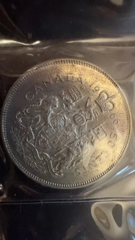 1966 Canada 50 Cents Coin, 80% Silver, 11.66g