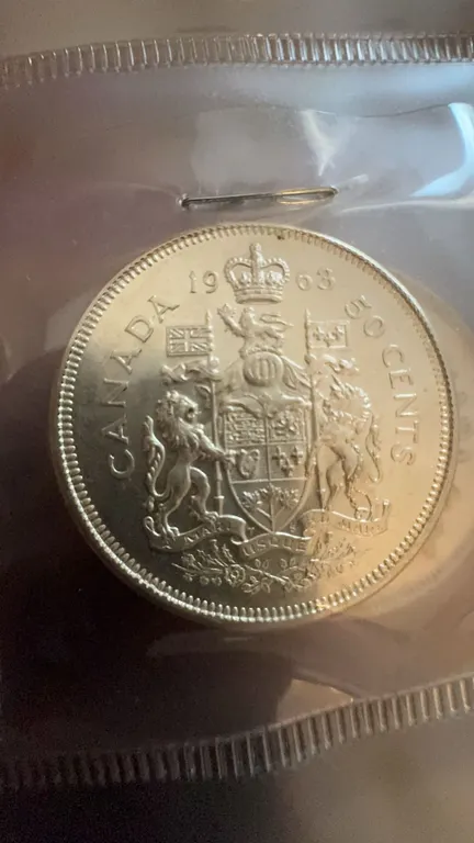 1968 Canada 50 Cents Coin, 80% Silver, 11.66g, Elizabeth II