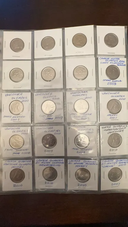 Canadian 25-Cent Quarters 1999-2010 In Holders