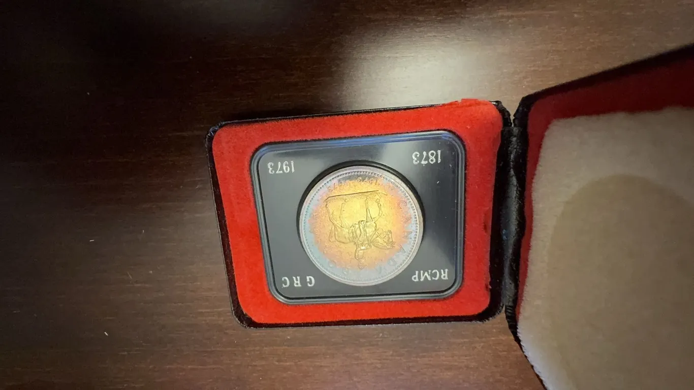 Canada 1973 RCMP Centennial Silver Dollar in Case
