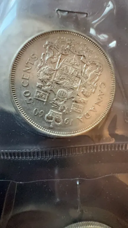 1961 Canada 50 Cents Coin, 80% Silver, 11.66g