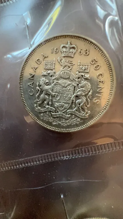 1963 Canada 50 Cents Coin, 80% Silver, Elizabeth II