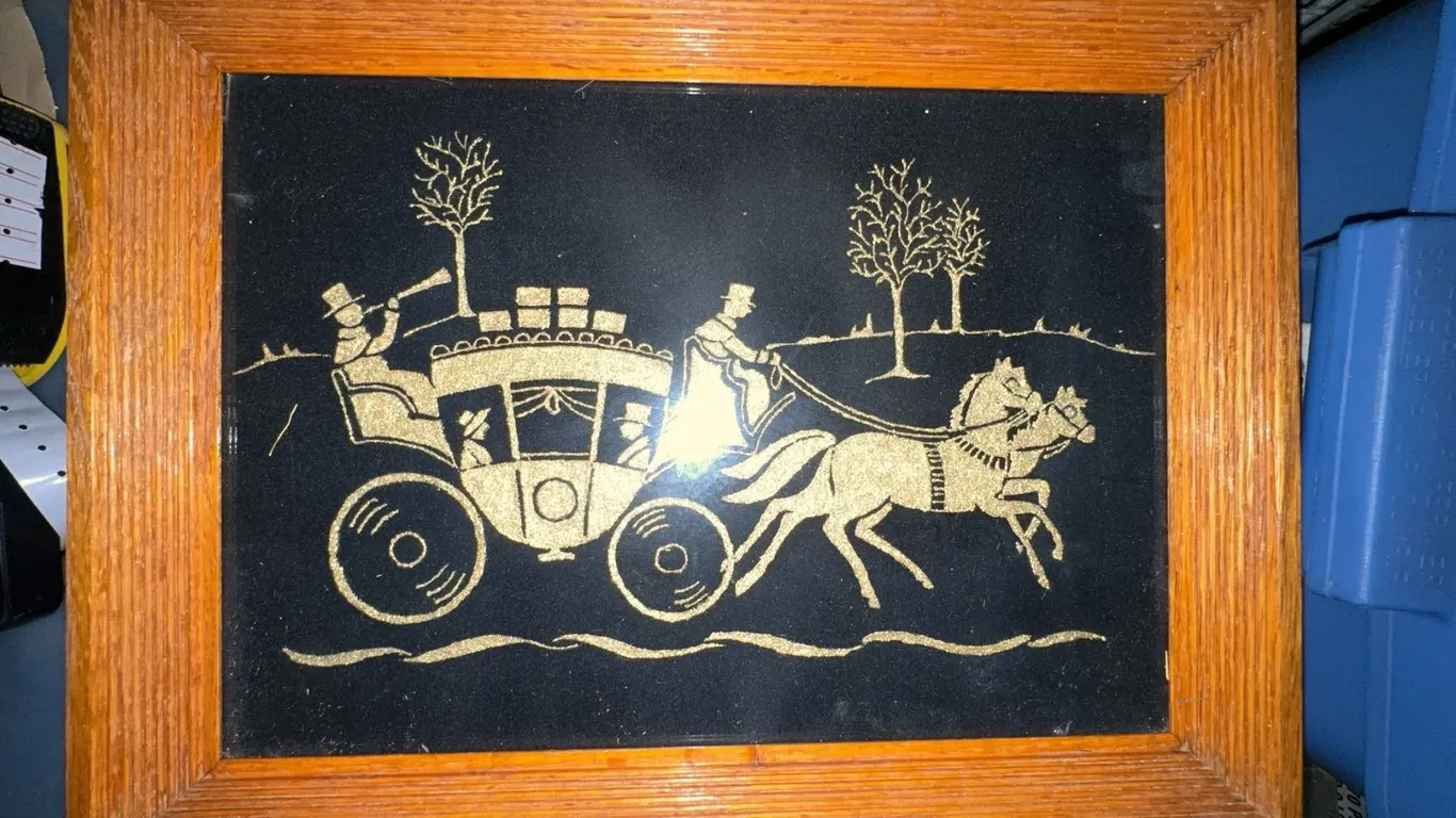 Framed Horse and Carriage Silhouette Artworks