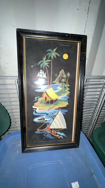 Framed Tropical Paper Cutout Art by Robert Champion