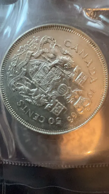 1966 Canada 50 Cents Silver Coin, Queen Elizabeth II