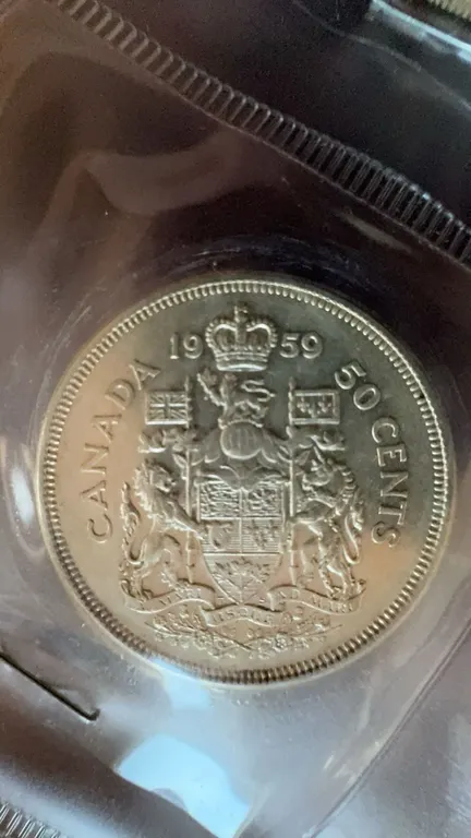 1959 Canada 50 Cents Silver Coin, Elizabeth II