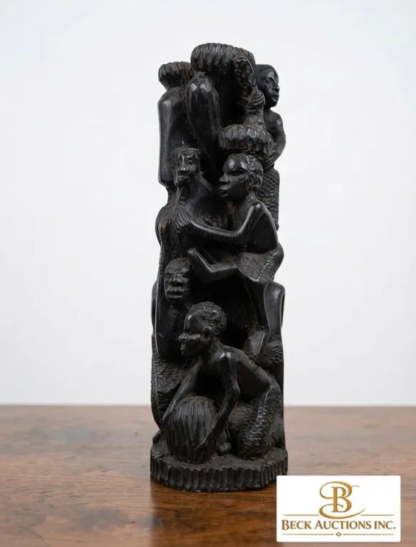 Hand-Carved African Ebony Wood Sculpture