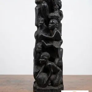 Hand-Carved African Ebony Wood Sculpture