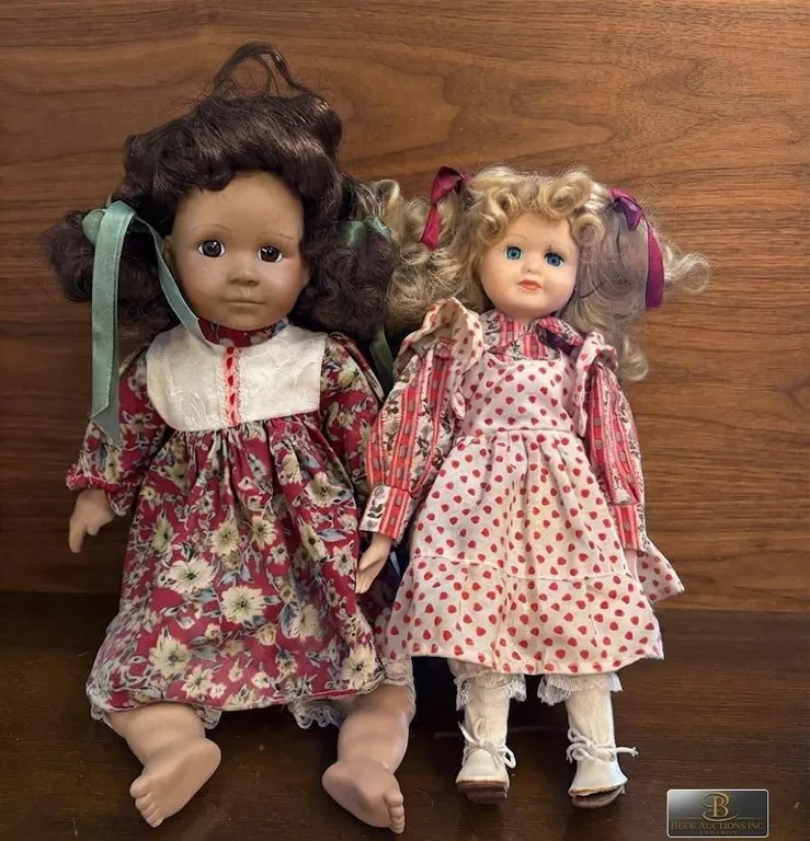 Porcelain and Vinyl Dolls in Vintage-Style Dresses
