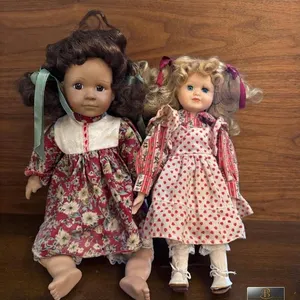 Porcelain and Vinyl Dolls in Vintage-Style Dresses