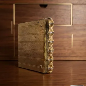 Gold Tone Ornate Compact Case with Mirror