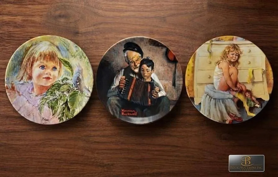 3 Knowles Collector Plates With COAs (Rockwell, Hook, McClelland)