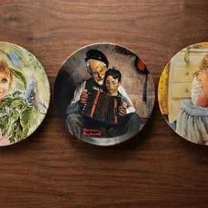3 Knowles Collector Plates With COAs (Rockwell, Hook, McClelland)