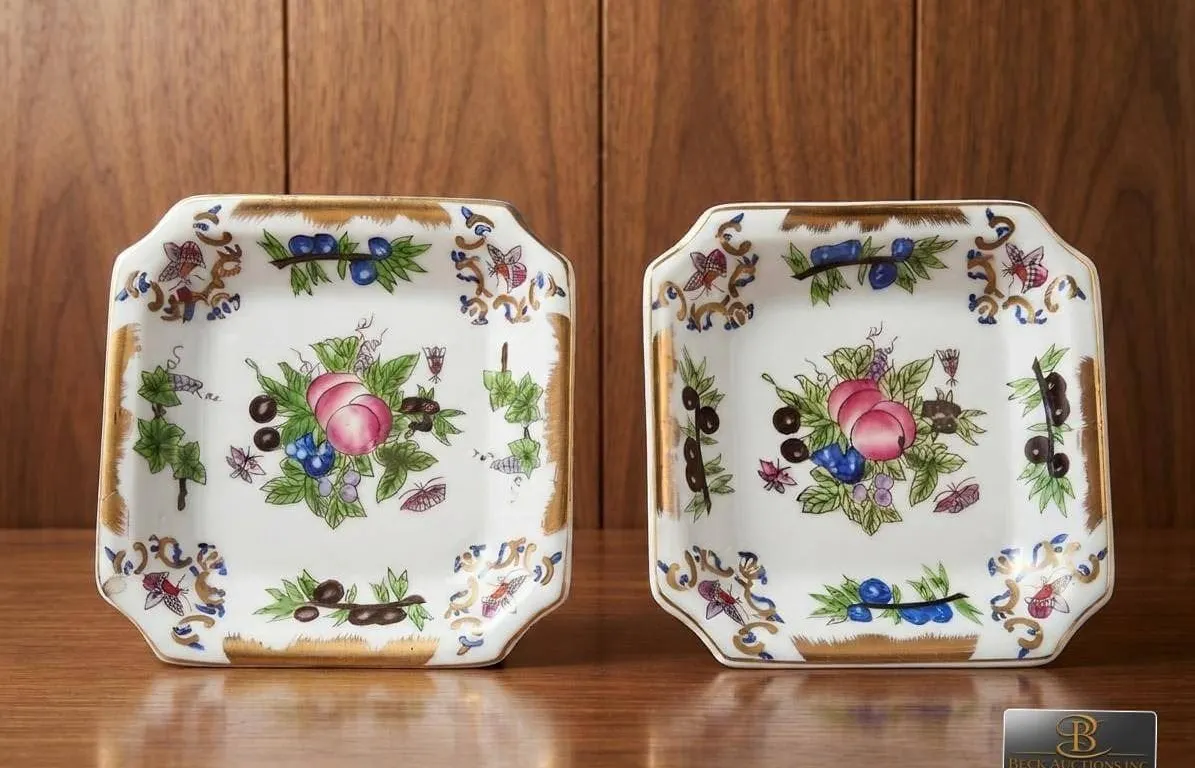 Herend Rothschild Bird Square Bowls
