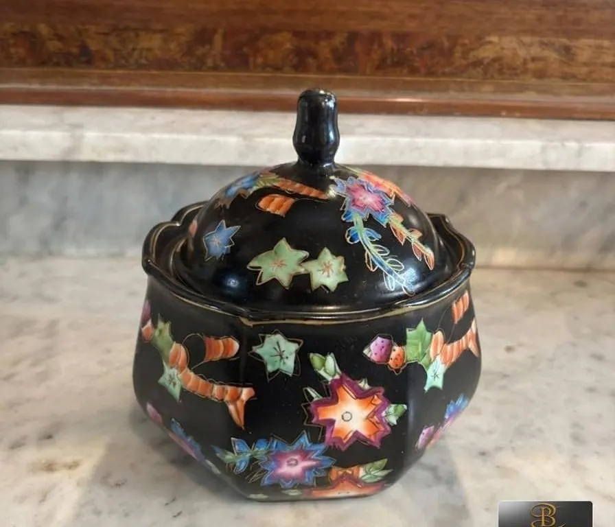 Hand Painted Nippon Porcelain Covered Sugar Bowl