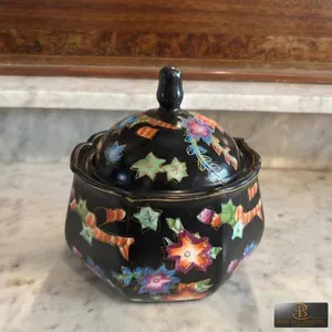 Hand Painted Nippon Porcelain Covered Sugar Bowl