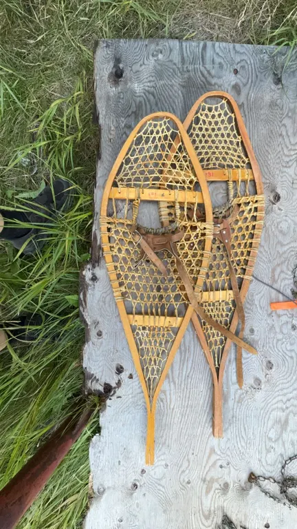Traditional Wood And Rawhide Snowshoes