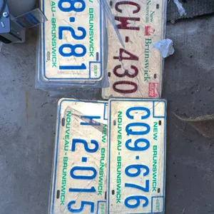 Five Vintage New Brunswick License Plates Assorted Years