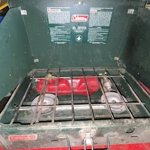Coleman Two-Burner Green Camp Stove with Fuel Tank