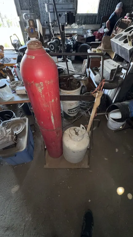 Oxygen and Propane Cylinders with Hand Cart