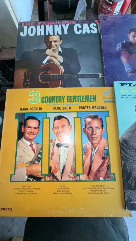 5 Country and Rock Vinyl LP Records Including Johnny Cash