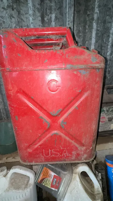 Red USA Metal Jerry Can Gasoline Container