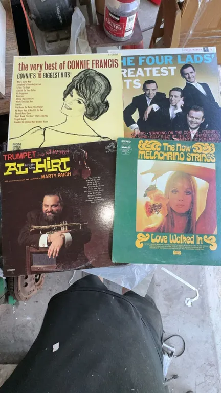 4 Vintage Vinyl LP Records: Connie Francis, Four Lads, Al Hirt, Melachrino Strings